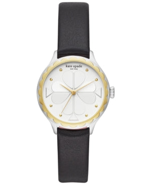 Kate Spade KSW1536 Rosebank White Dial Black Leather Strap Women's Watch