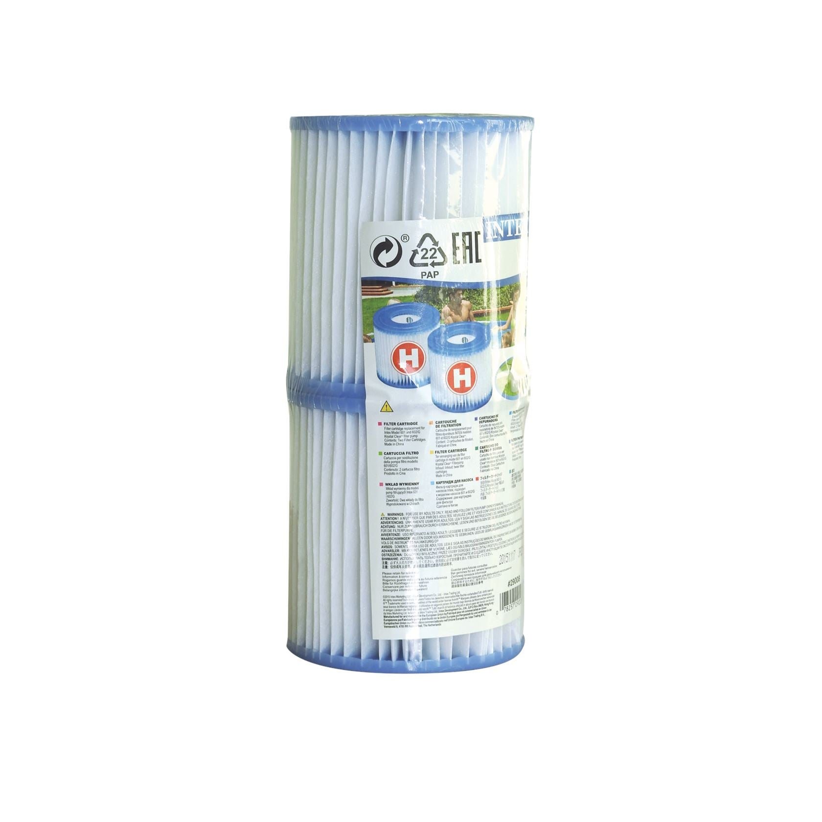 INTEX Type H Swimming Pool Filter Cartridge - Pack of 2