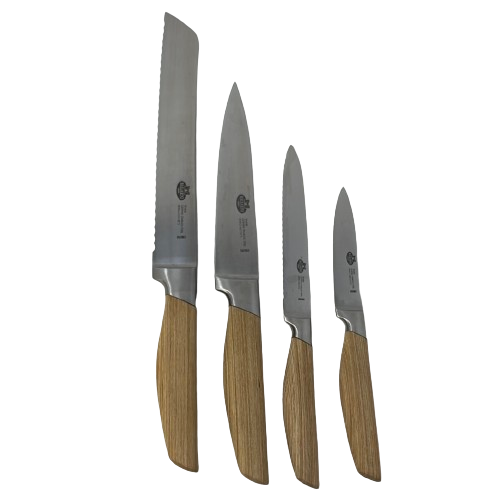BALLARINI Tevere 7 Piece German Stainless Steel Knife Block Set, Rubberwood in Clear (MISSING 3 KNIVES)
