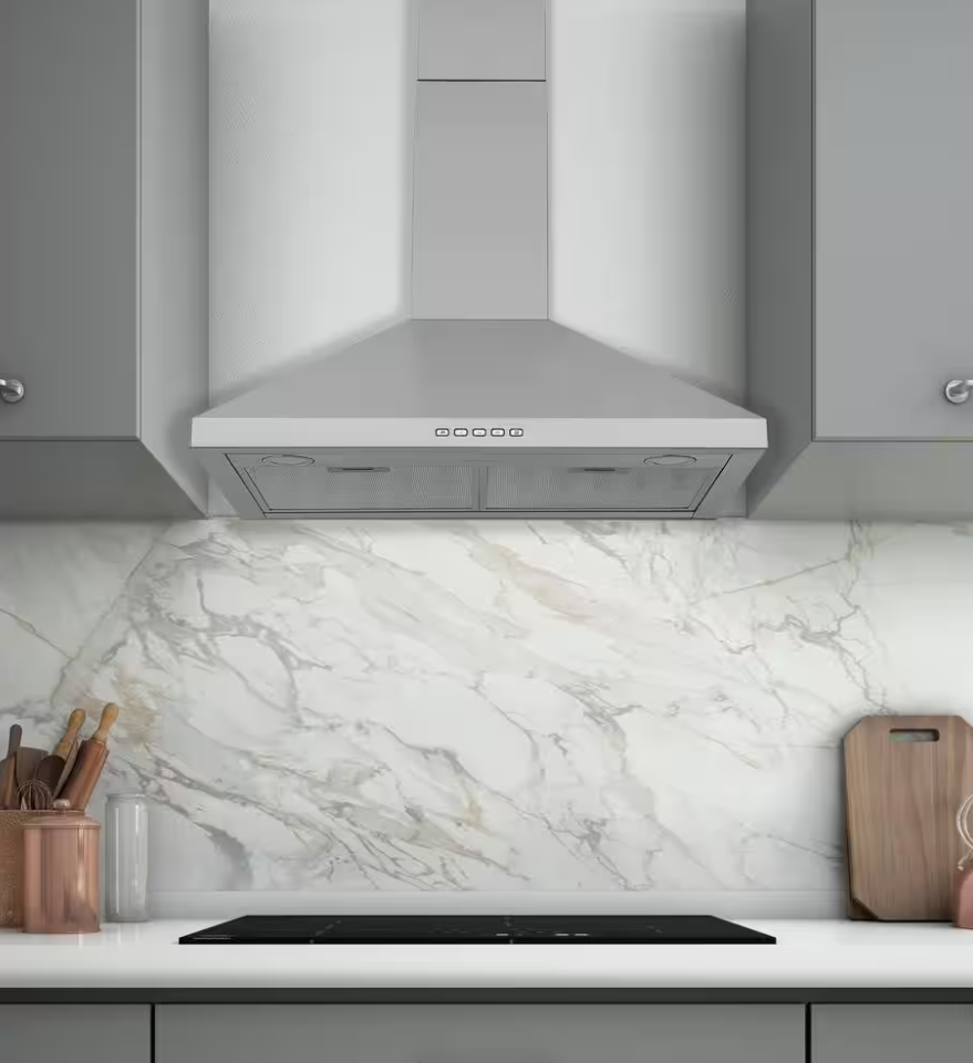 Ancona AN-1136 30 in. 600 CFM Stainless Steel Convertible Wall Mount Pyramid Range Hood