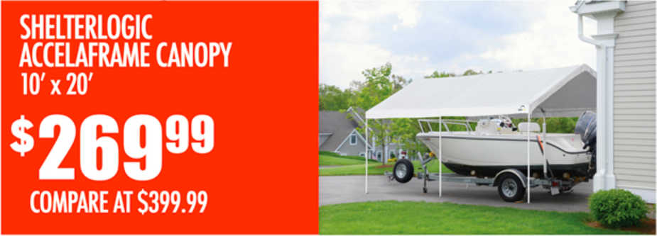 ShelterLogic Accelaframe Canopy 10Ft x 20Ft