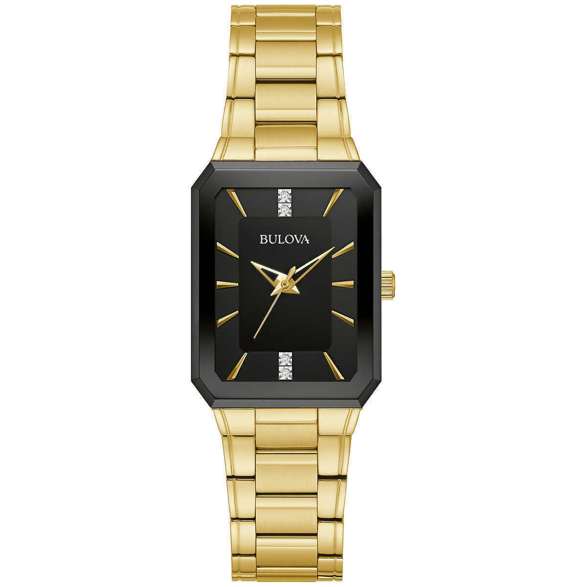 Bulova Women's Classic Diamond Gold-tone Stainless Steel Quartz Watch 97P157