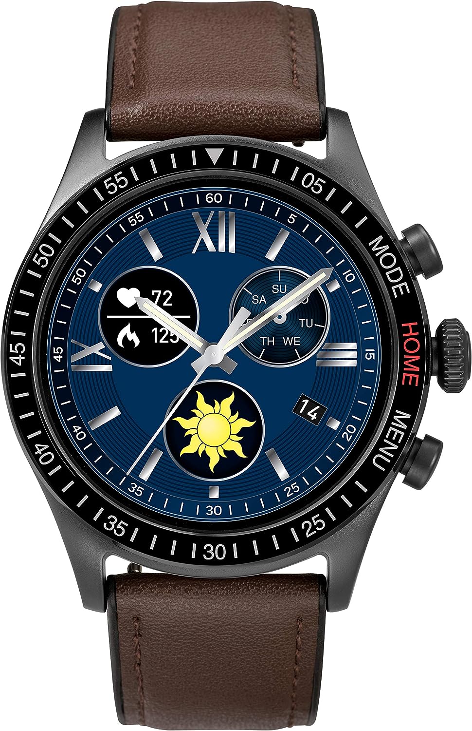 iConnect by Timex Pro TW2U32400 43mm Leather Strap Smartwatch