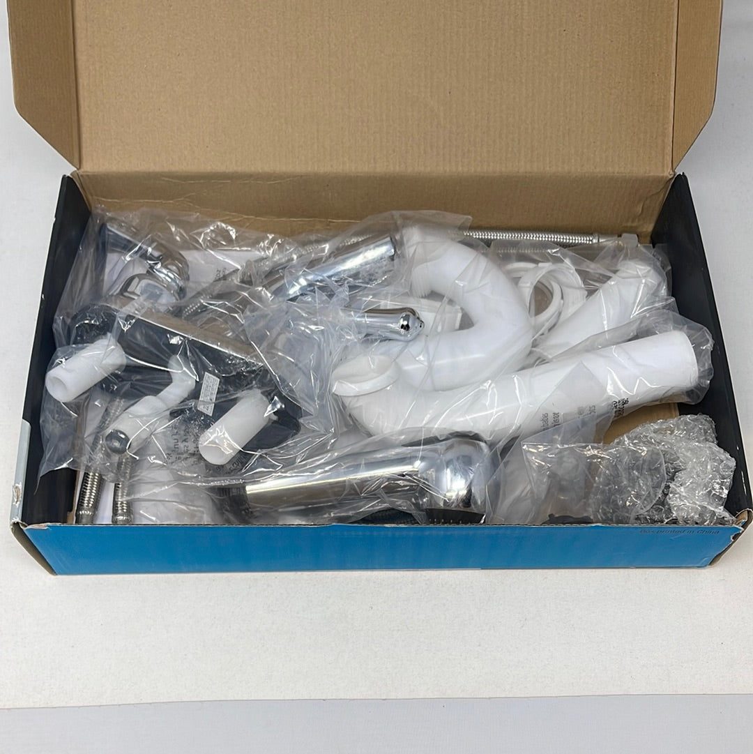 Technoform 2-Handle Pull-Out Chrome Faucet with Stainless Steel