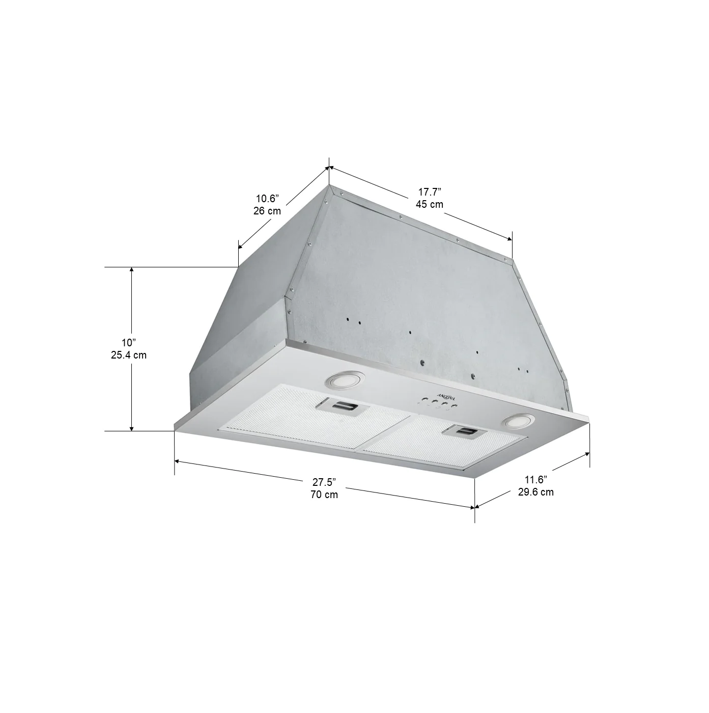 Ancona AN-1305 B428 28 in. Stainless Steel Built-In  Range Hood