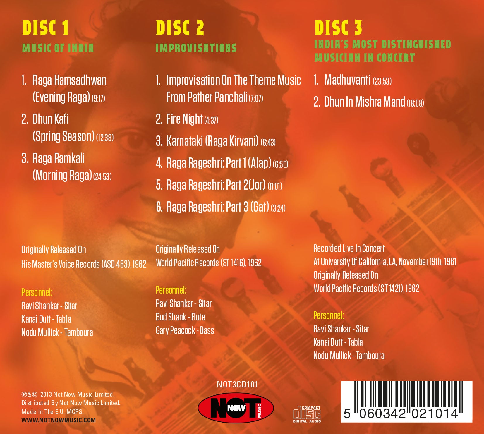 Ravi Shankar Music Of India (2013, CD)