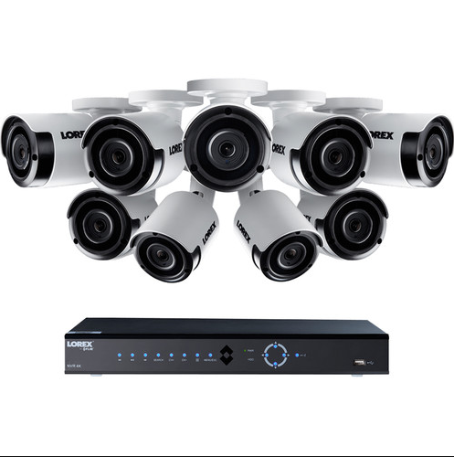 Lorex 16-Channel 4K UHD NVR with 3TB HDD and 9 4MP Outdoor Bullet Cameras with Color Night Vision