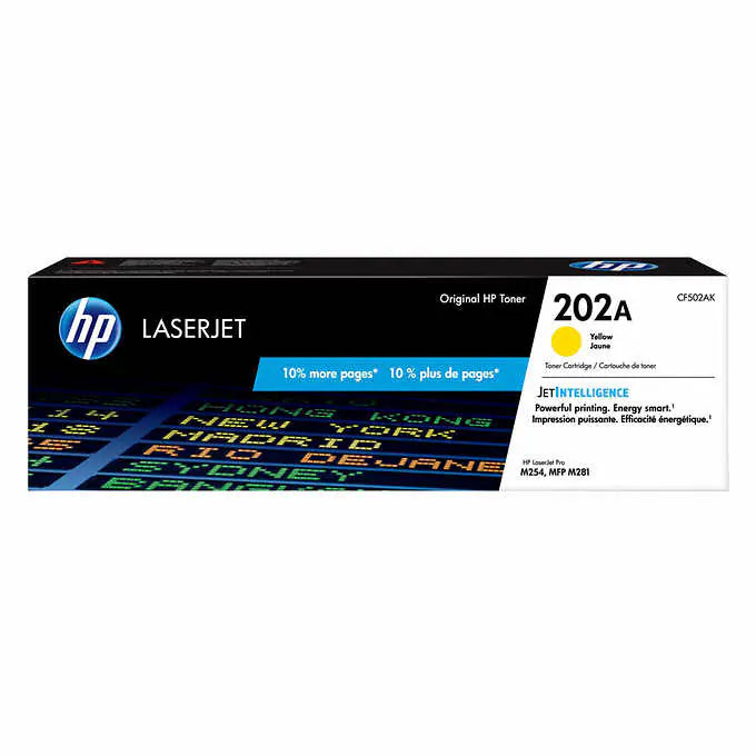 HP 202A (CF502AK) Yellow Extra Yield Original LaserJet Toner Cartridge