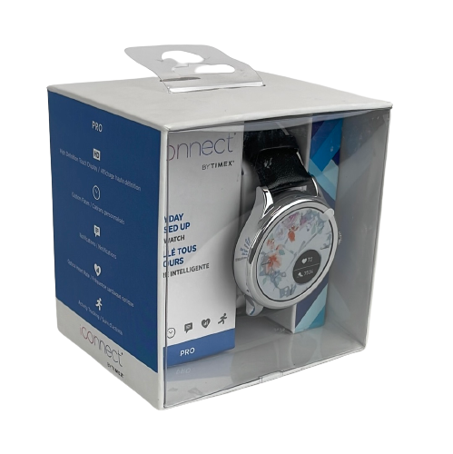 iConnect by Timex Pro TW2U32700 43mm Black Leather Strap Smartwatch