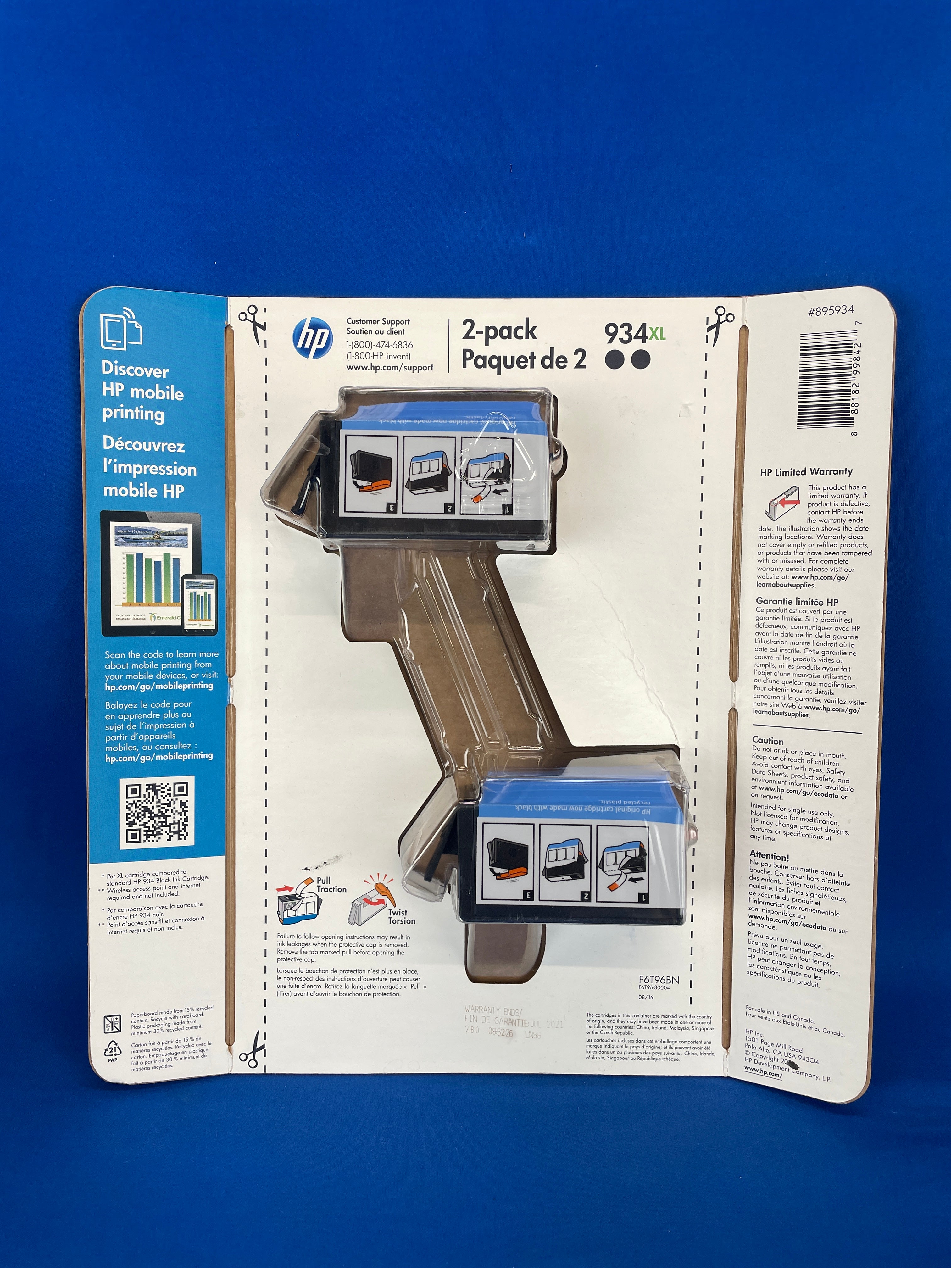 HP 934XL Black High Yield Original Ink Cartridge (2-pack)