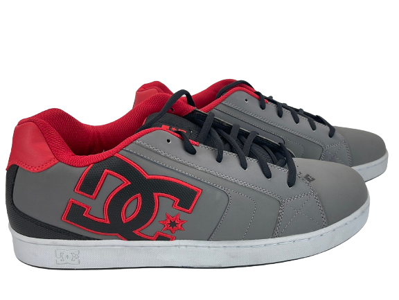 DC Shoes Net Mens Grey Black Skate Sneakers (Size: USM 17)