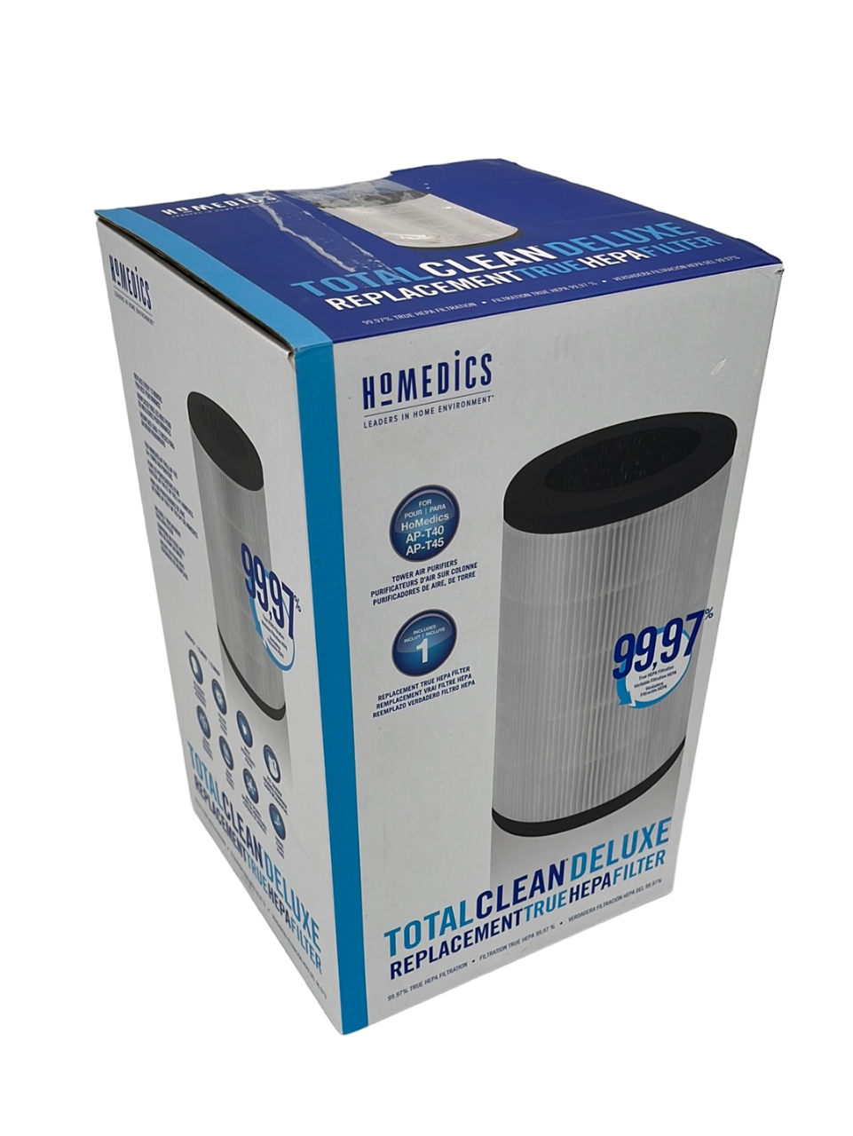 HoMedics Replacement 360 True HEPA Filter, For Tower Air Purifiers, AP-T40FL