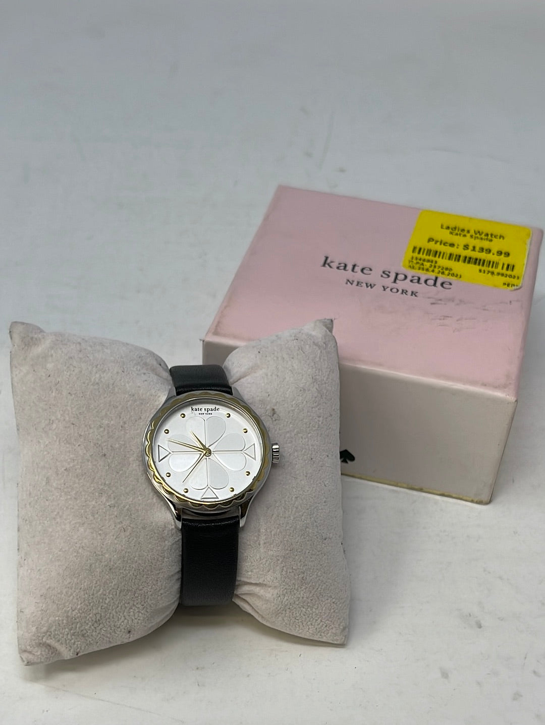 Kate Spade KSW1536 Rosebank White Dial Black Leather Strap Women's Watch