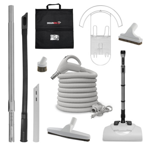 DRAINVAC Central Vacuum Accessory Kit - Premium With Electric Brush (KIT35P.ELEC)