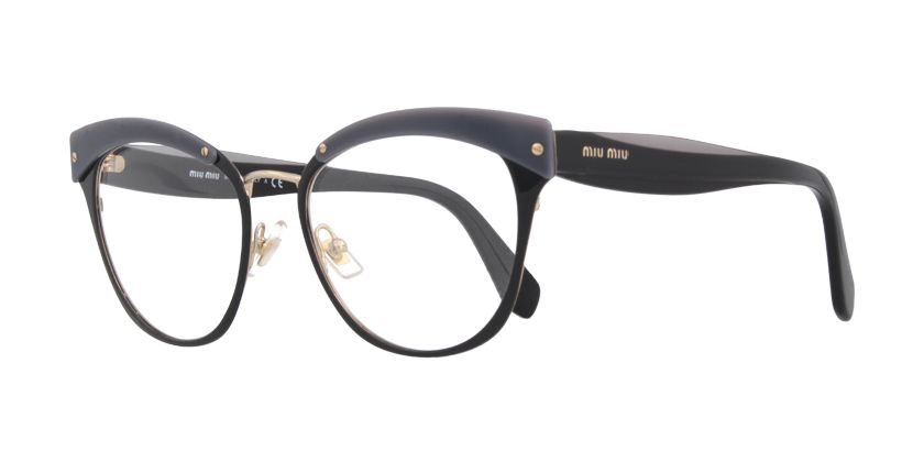 Miu Miu Cat-Eye / Butterfly Full Rim Eyeglass Frame [Black & Grey]