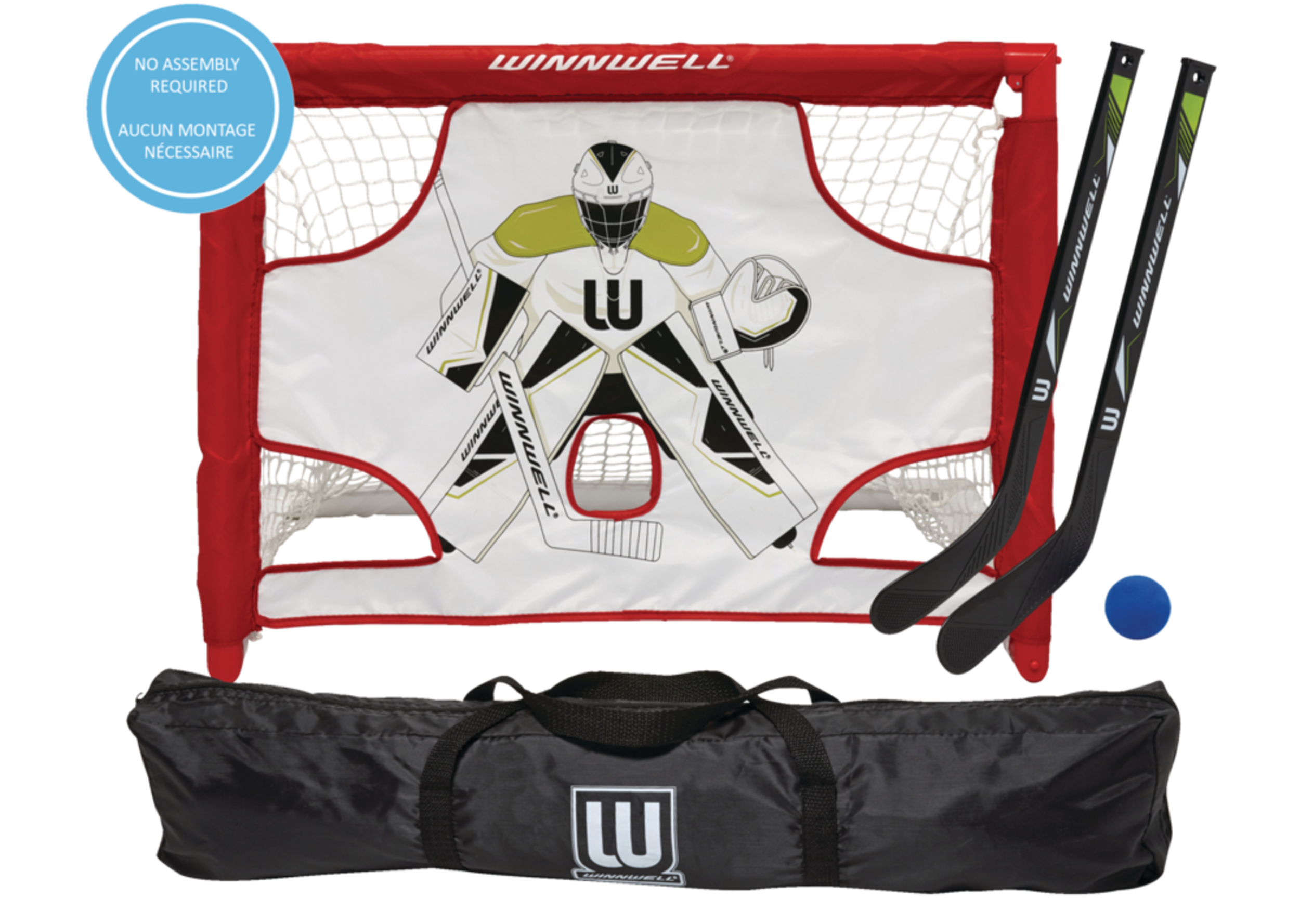 WINNWELL 28" PVC Collapsible Mini Hockey Net Set